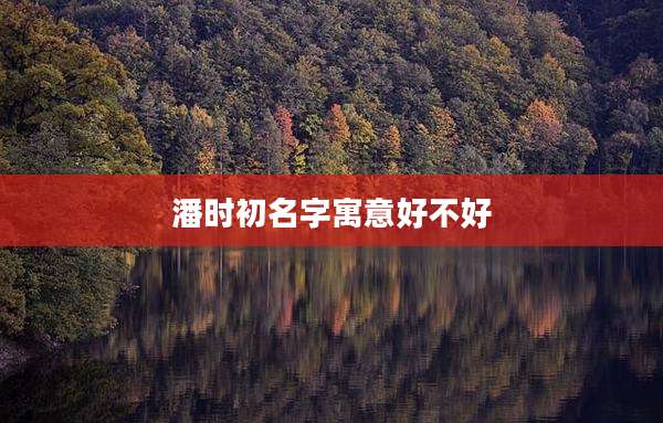 潘时初名字寓意好不好