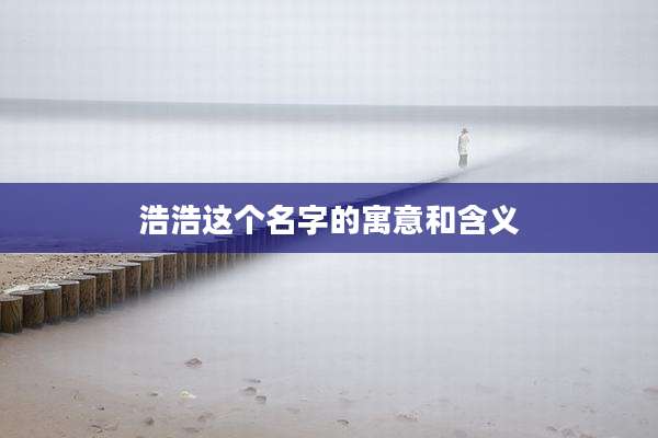 浩浩这个名字的寓意和含义