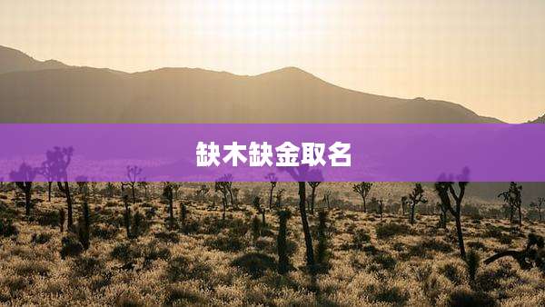 缺木缺金取名