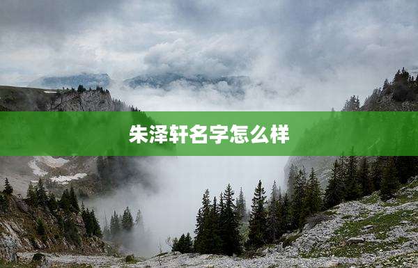 朱泽轩名字怎么样