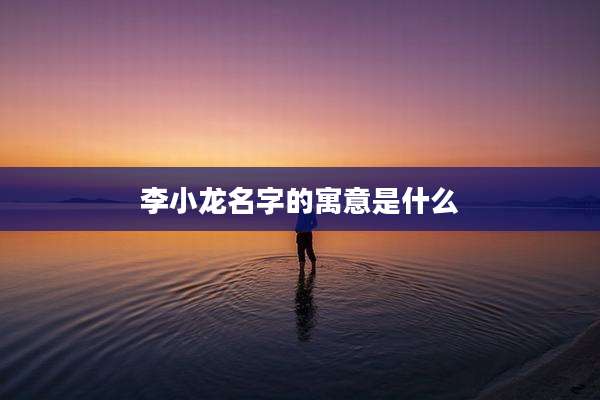 李小龙名字的寓意是什么