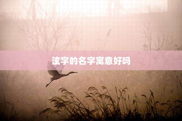 泫字的名字寓意好吗