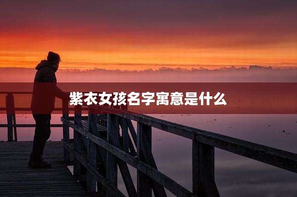 紫衣女孩名字寓意是什么