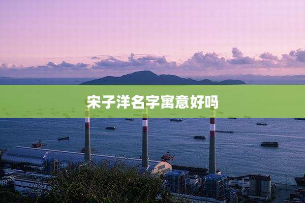宋子洋名字寓意好吗