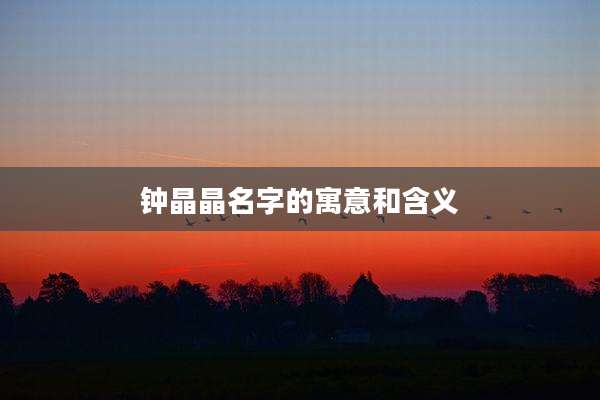 钟晶晶名字的寓意和含义