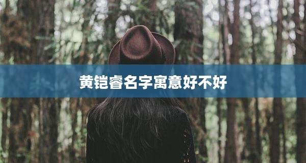 黄铠睿名字寓意好不好
