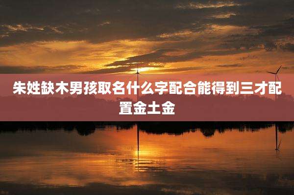 朱姓缺木男孩取名什么字配合能得到三才配置金土金