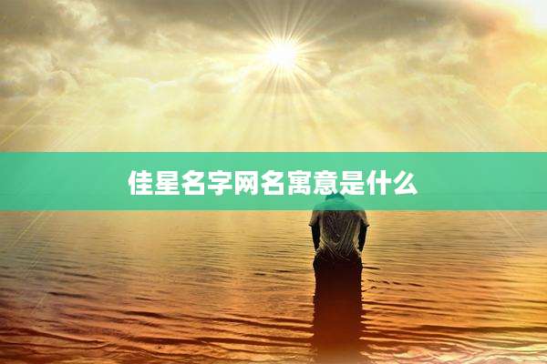 佳星名字网名寓意是什么