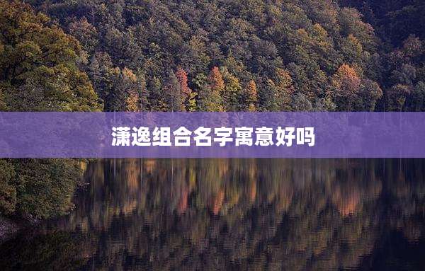 潇逸组合名字寓意好吗