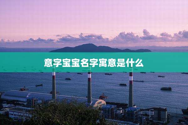 意字宝宝名字寓意是什么