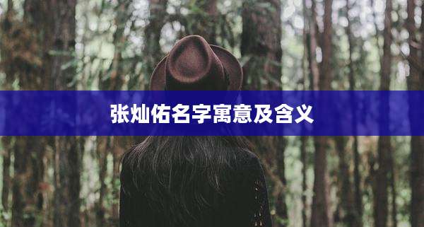 张灿佑名字寓意及含义