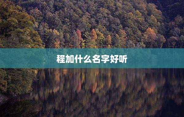 程加什么名字好听