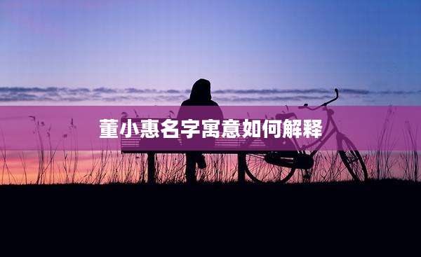 董小惠名字寓意如何解释