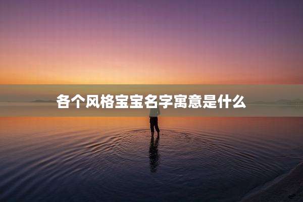 各个风格宝宝名字寓意是什么