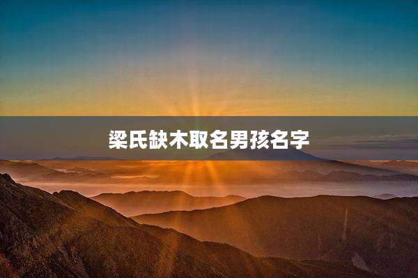 梁氏缺木取名男孩名字