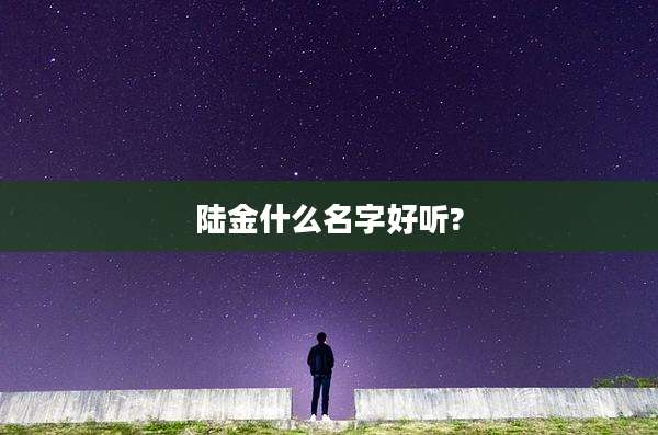 陆金什么名字好听?