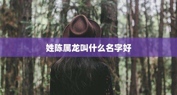 姓陈属龙叫什么名字好