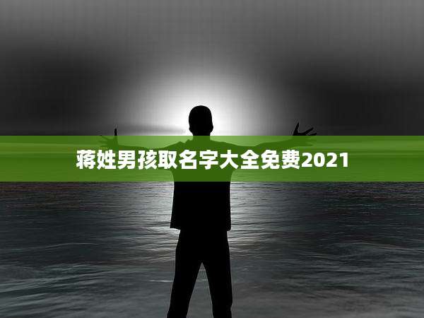 蒋姓男孩取名字大全免费2021