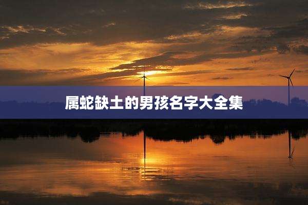 属蛇缺土的男孩名字大全集