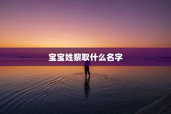 宝宝姓黎取什么名字