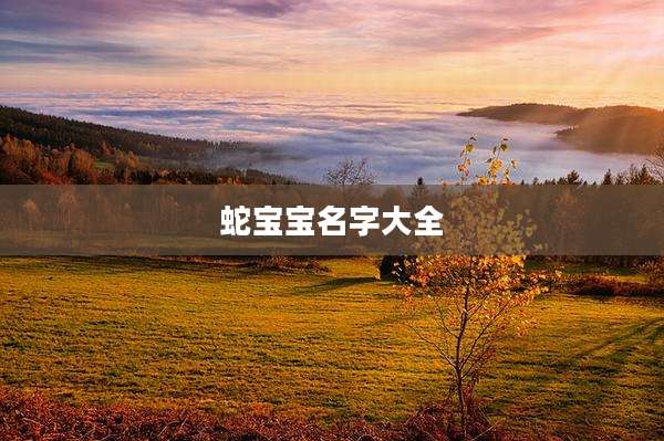 蛇宝宝名字大全