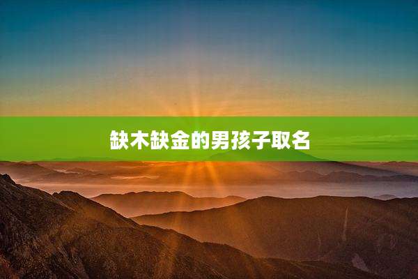 缺木缺金的男孩子取名