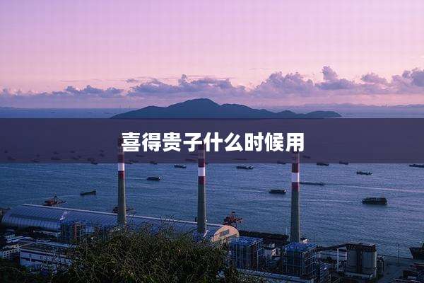 喜得贵子什么时候用