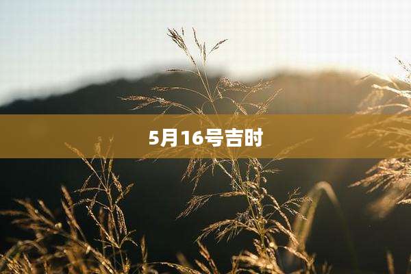 5月16号吉时