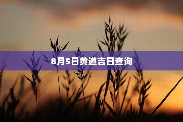 8月5日黄道吉日查询