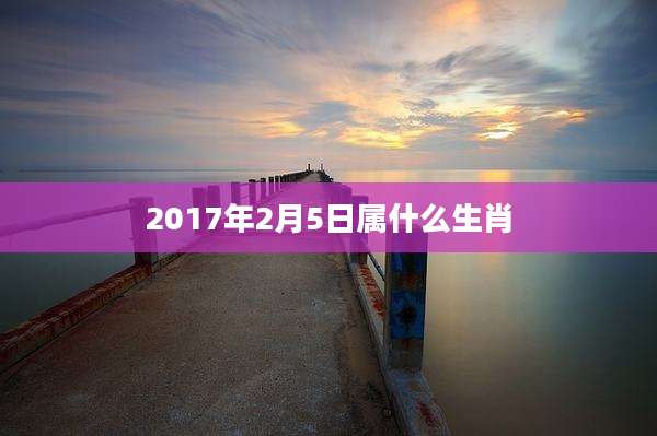 2017年2月5日属什么生肖