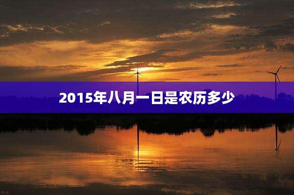 2015年八月一日是农历多少