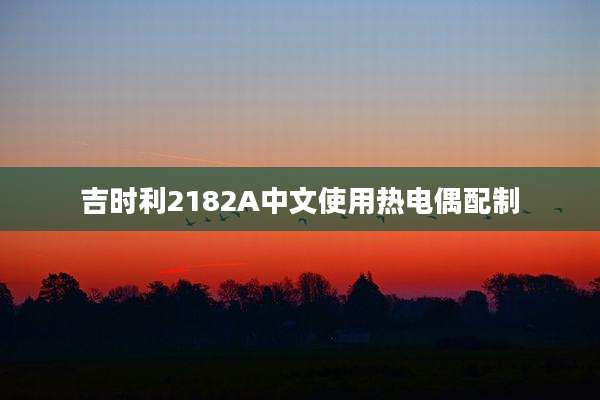 吉时利2182A中文使用热电偶配制