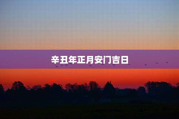 辛丑年正月安门吉日