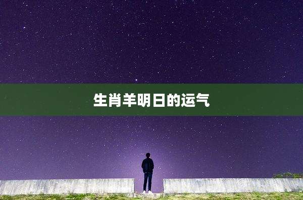 生肖羊明日的运气