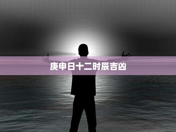 庚申日十二时辰吉凶