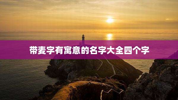 带麦字有寓意的名字大全四个字