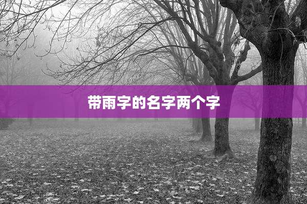 带雨字的名字两个字