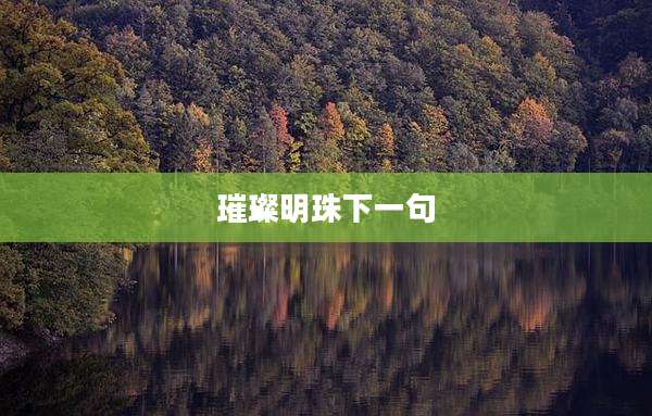 璀璨明珠下一句