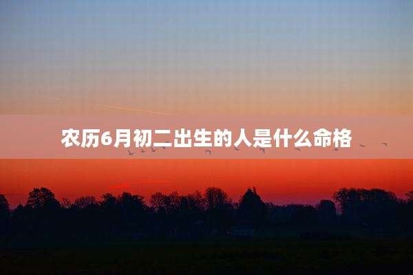 农历6月初二出生的人是什么命格