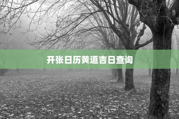 开张日历黄道吉日查询