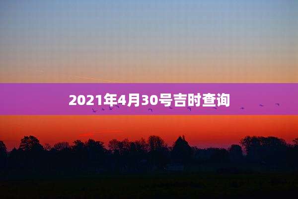 2021年4月30号吉时查询