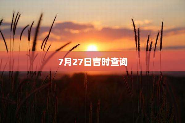 7月27日吉时查询
