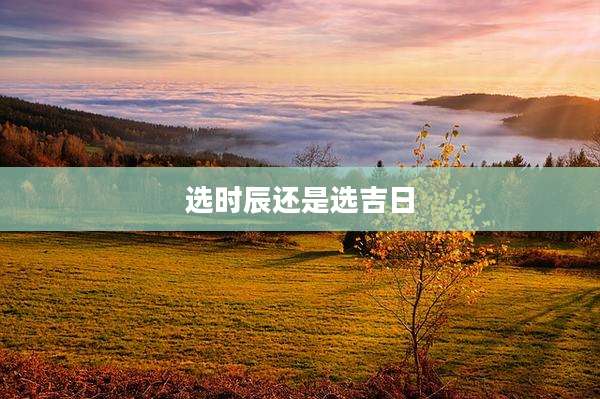 选时辰还是选吉日
