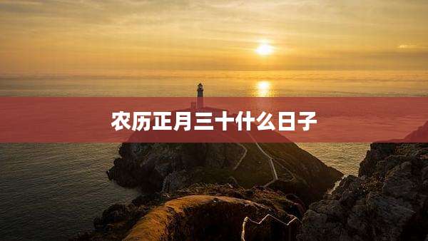 农历正月三十什么日子