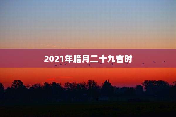 2021年腊月二十九吉时