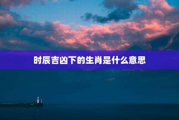 时辰吉凶下的生肖是什么意思