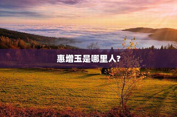 惠增玉是哪里人?