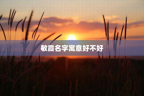 敏霞名字寓意好不好