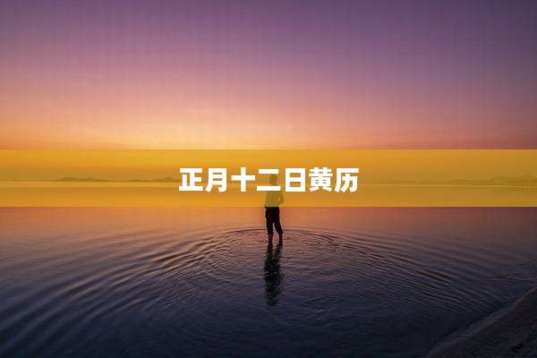 正月十二日黄历