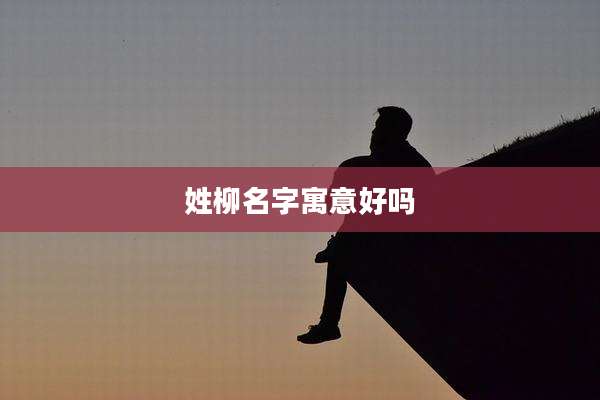 姓柳名字寓意好吗